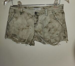 Free People Distressed Brown Jean Shorts